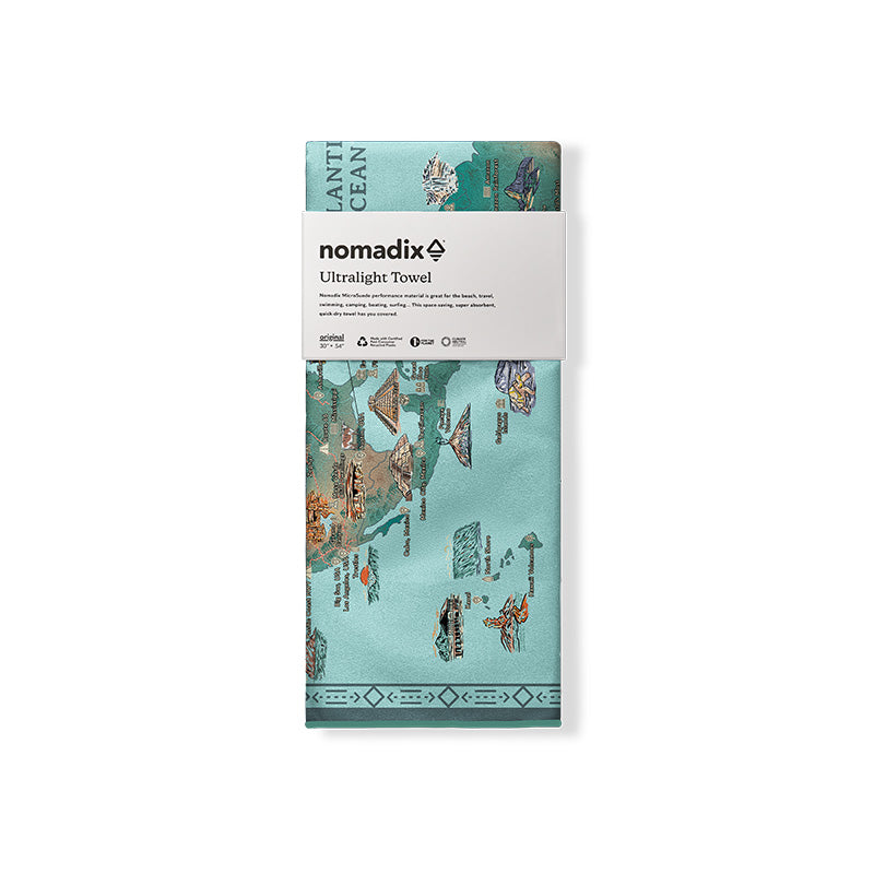 Nomadic X Nomadix Ultralight Towel: World Map – The Hub & Pisgah Tavern
